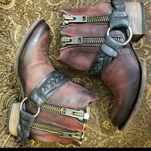 Freebird by Steven Red and Brown Ankle Boots